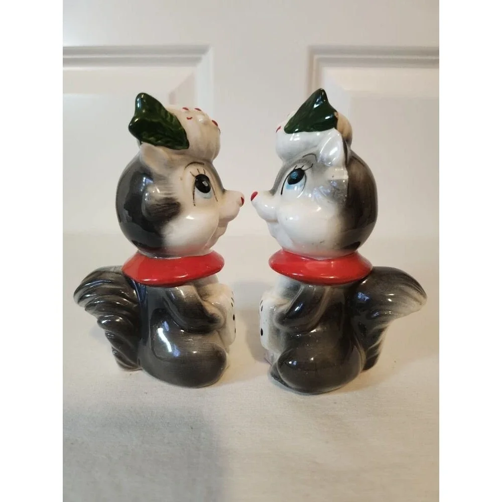 Chipmunk Dressed for Winter Salt and Pepper Shakers